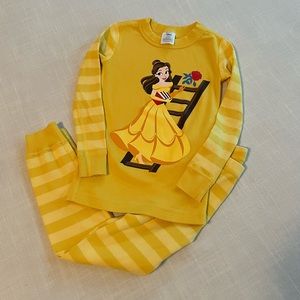 Hanna Andersson Beauty and the Beast Pajamas Size 100 4T Disney Long Johns